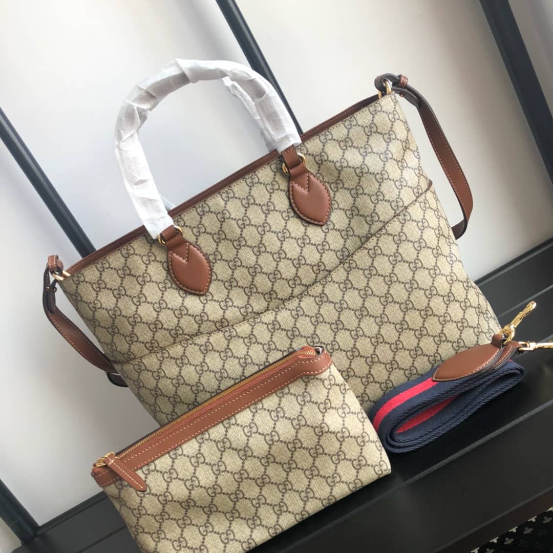 Best Replica Gucci Soft GG Supreme Baby Changing Bag Replica Brown 457356(ColaReps)