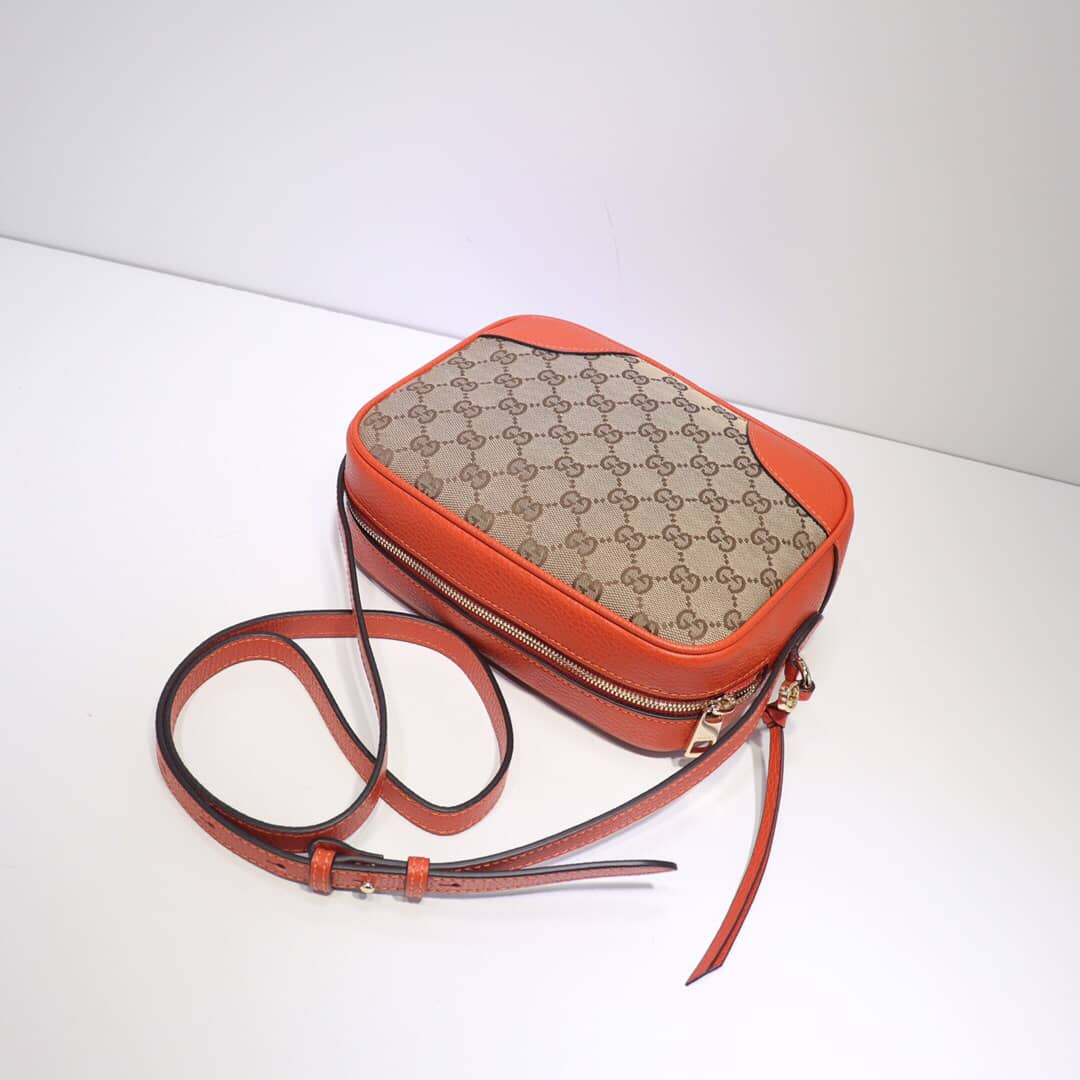Gucci GG Canvas Messenger Bag Replica Orange 449172
