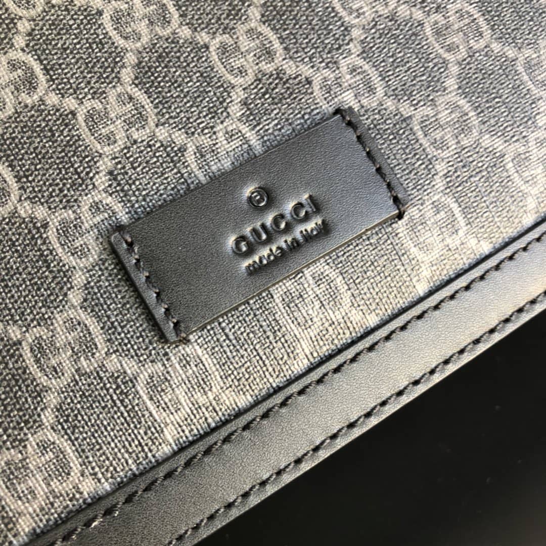 Gucci GG Guccissima Medium Canvas Crossbody Bag Replica Black 449172