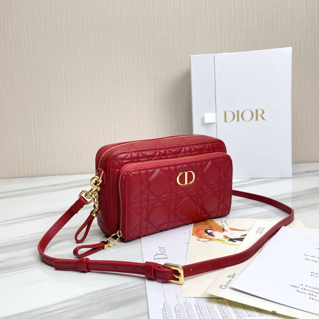 Christian Dior Caro Double Calfskin Pouch