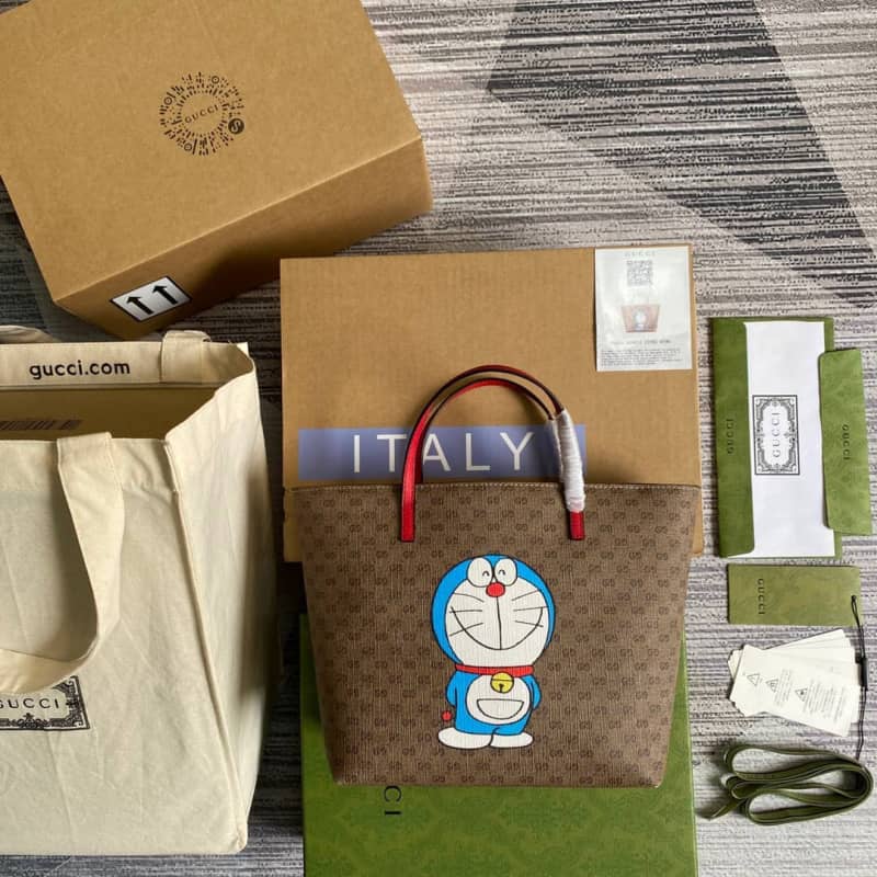 Gucci Children GG Supreme Canvas Replica Tote Brown 410812