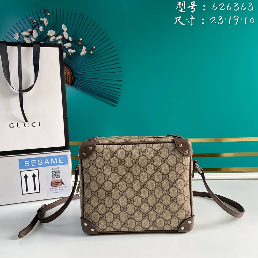 Gucci Supreme GG Leather Square Shoulder Bag Replica 626363
