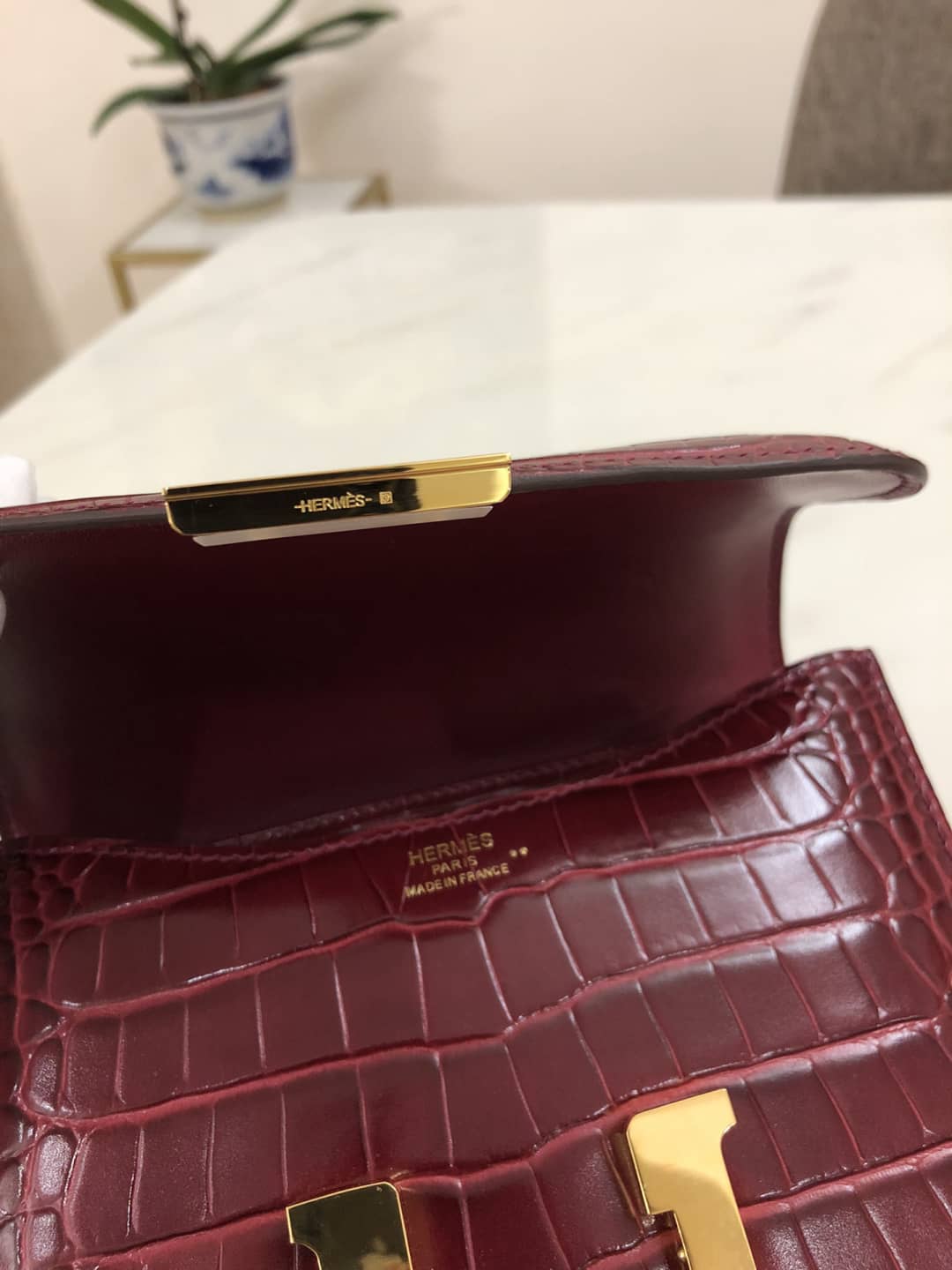 Hermes Replica Constance 18CM Crocodile Shiny Bag
