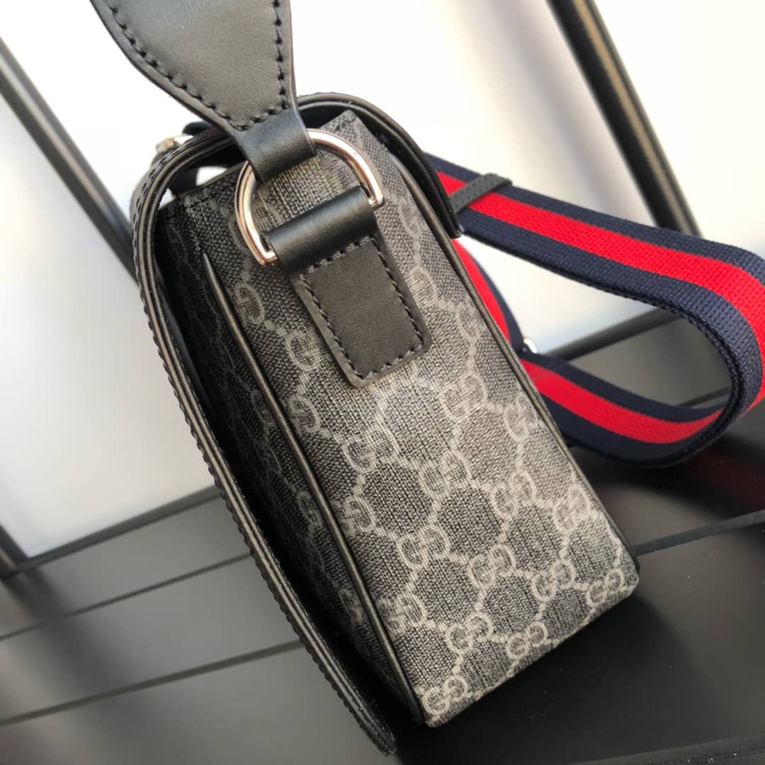 Gucci GG Guccissima Medium Canvas Crossbody Bag Replica Black 449172