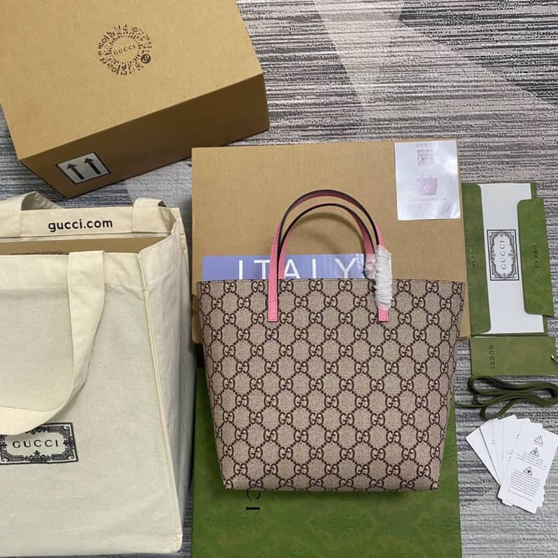 Gucci Children GG Supreme Canvas Replica Tote Brown 410812