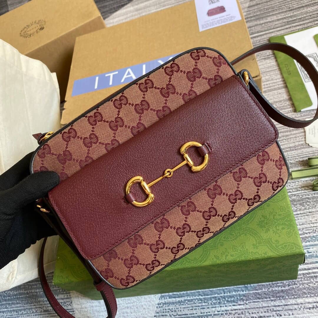 Gucci Horsebit 1955 GG Crossbody Bag Replica Red 645454