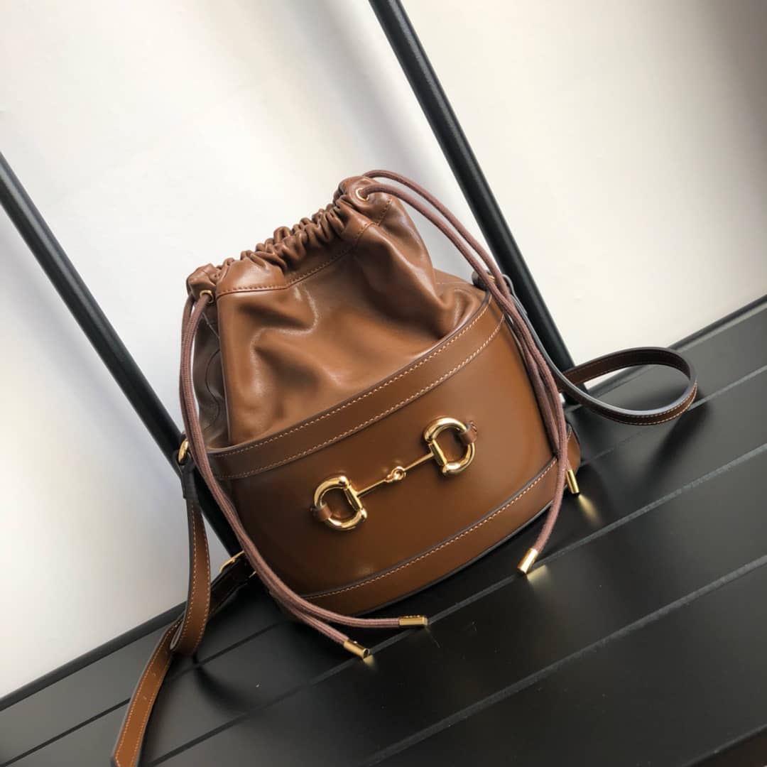 Gucci 1955 Horsebit Shoulder Bucket Bag Replica 602118
