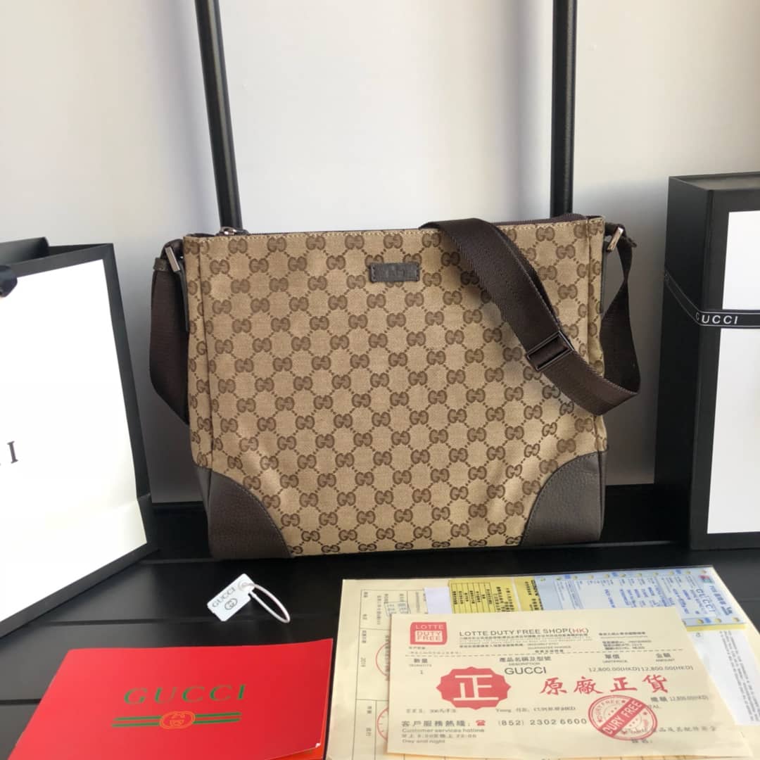 Gucci GG Canvas Shoulder Bag Replica Brown 110054