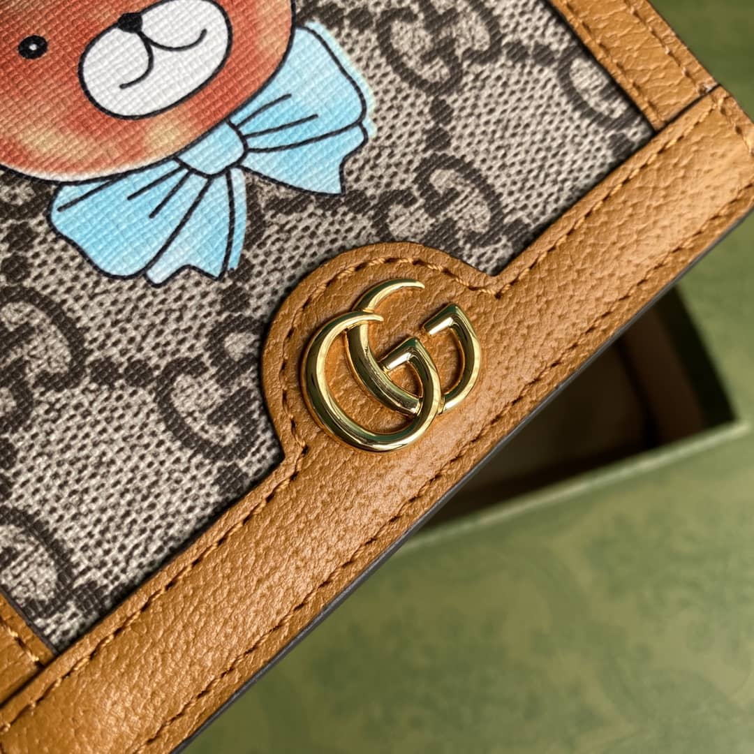 Gucci Doraemon GG Supreme Mini Wallet Replica 654541