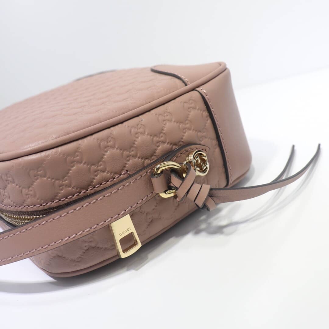 Gucci Bree Guccissima GG Leather Canvas Camera Bag Replica Apricot 449413