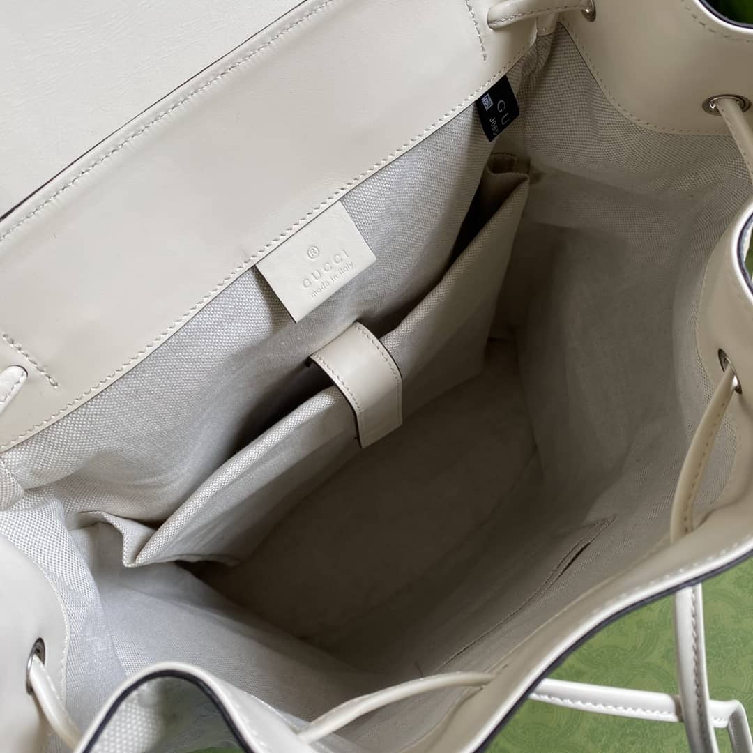 Gucci GG Embossed Backpack Replica White 625770