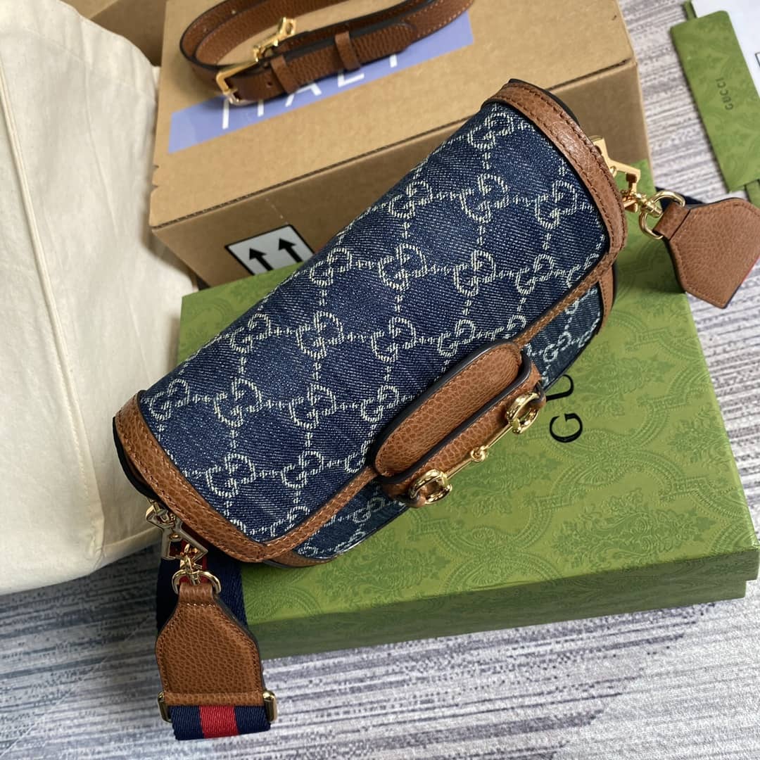 Gucci 1955 Horsebit Supreme GG Canvas Mini Shoulder Bag Replica 658574