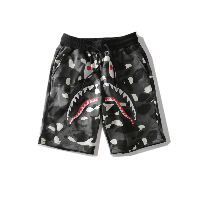 BAPE APE Camo Shark Shorts Black Pants HDCP8312