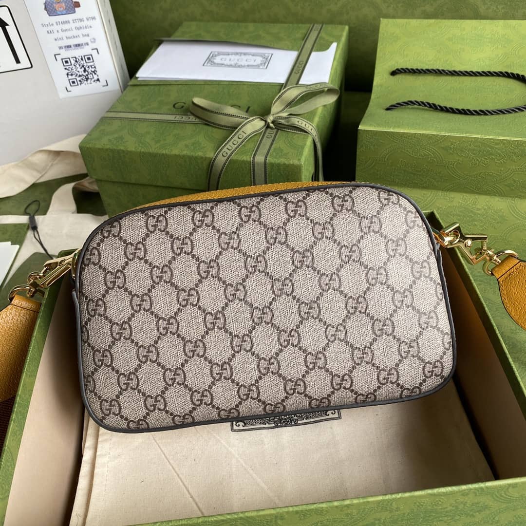 Gucci Exo-Kai Teddy Bear Supreme GG Canvas Shoulder Bag Replica 574886