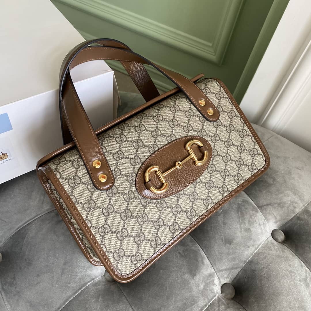 Gucci Horsebit Bag Dupe 1955 Small Top Handle Replica Bag Brown 627323