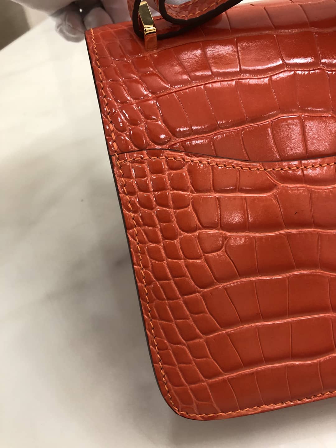 Hermes Replica Constance 18CM Crocodile Shiny Bag