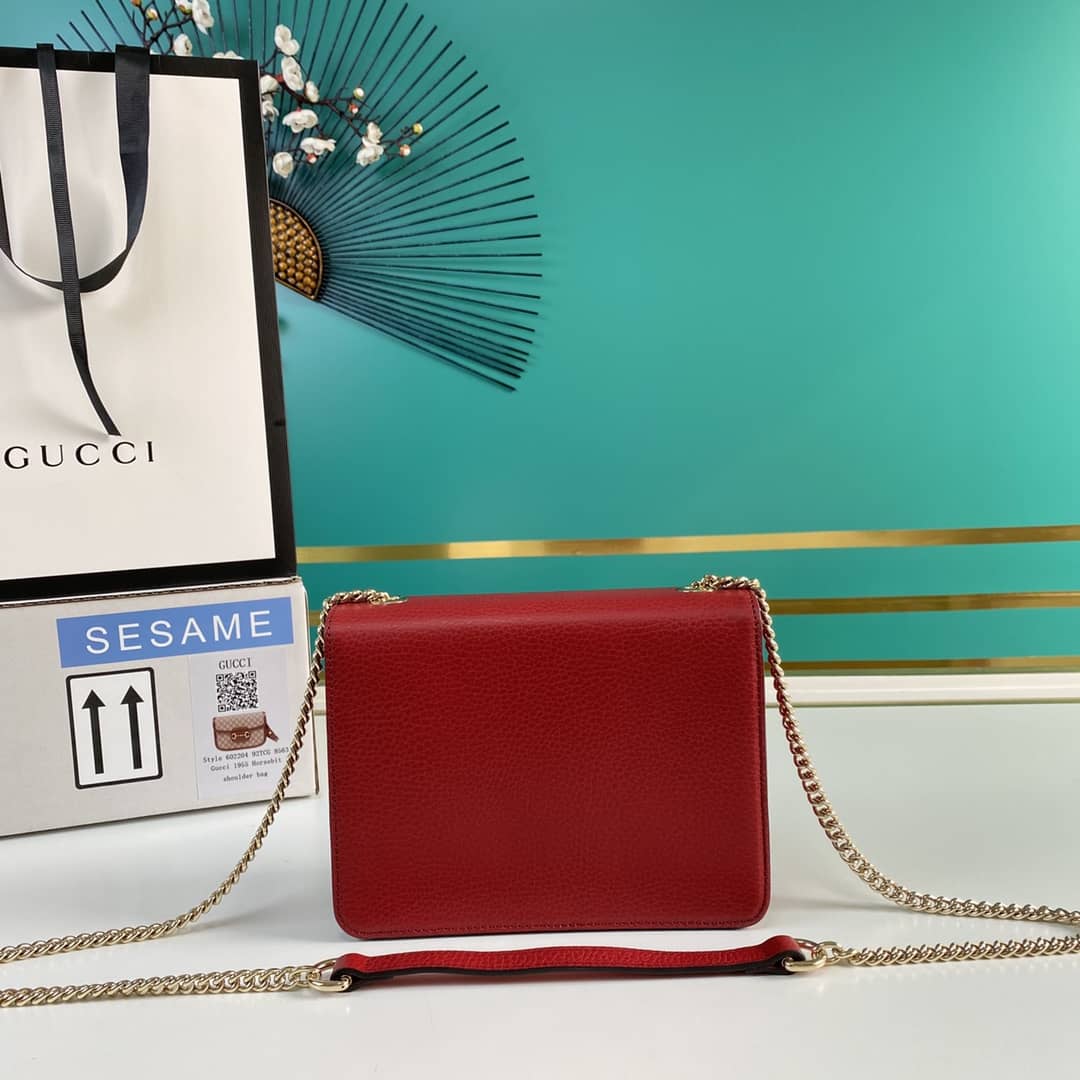 Gucci Interlocking Leather Chain Crossbody Bag Replica 510304