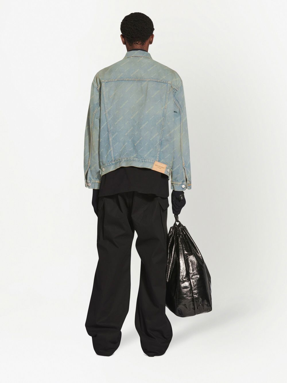 Balenciaga Dupes logo-print oversized denim jacket