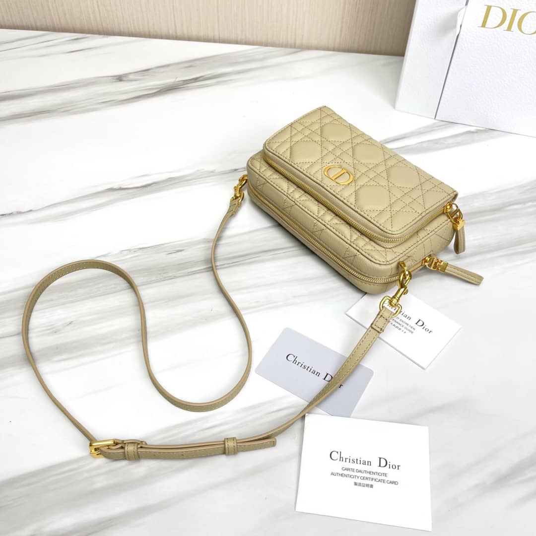 Christian Dior Caro Double Calfskin Pouch