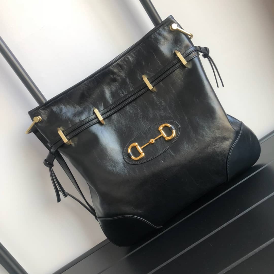 Gucci 1955 Horsebit Messenger Bag Replica Black 602089