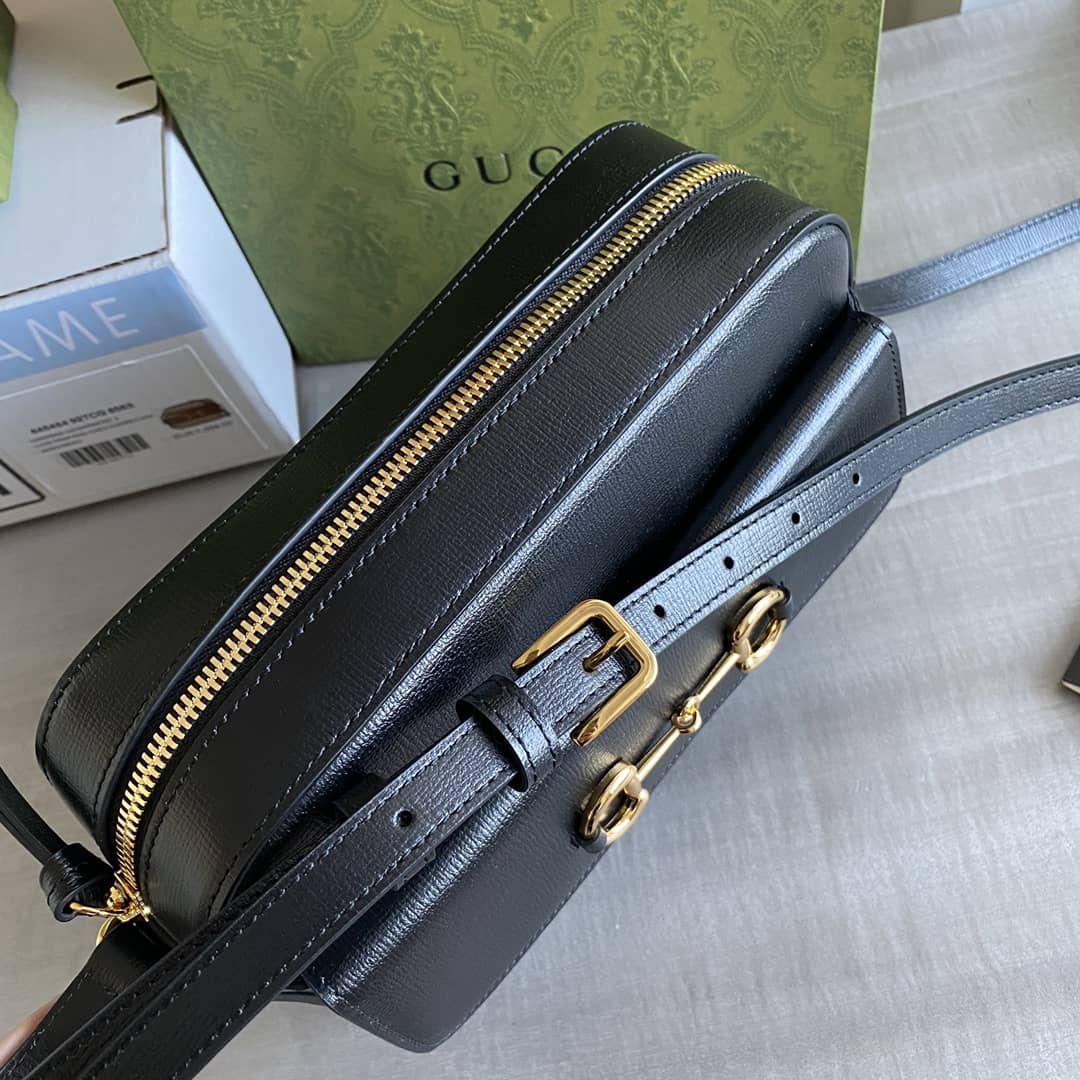 Gucci Horsebit 1955 GG Crossbody Bag Replica Black 645454