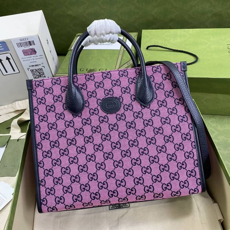 Gucci Les Pommes Large Tote Replica Purple 659980