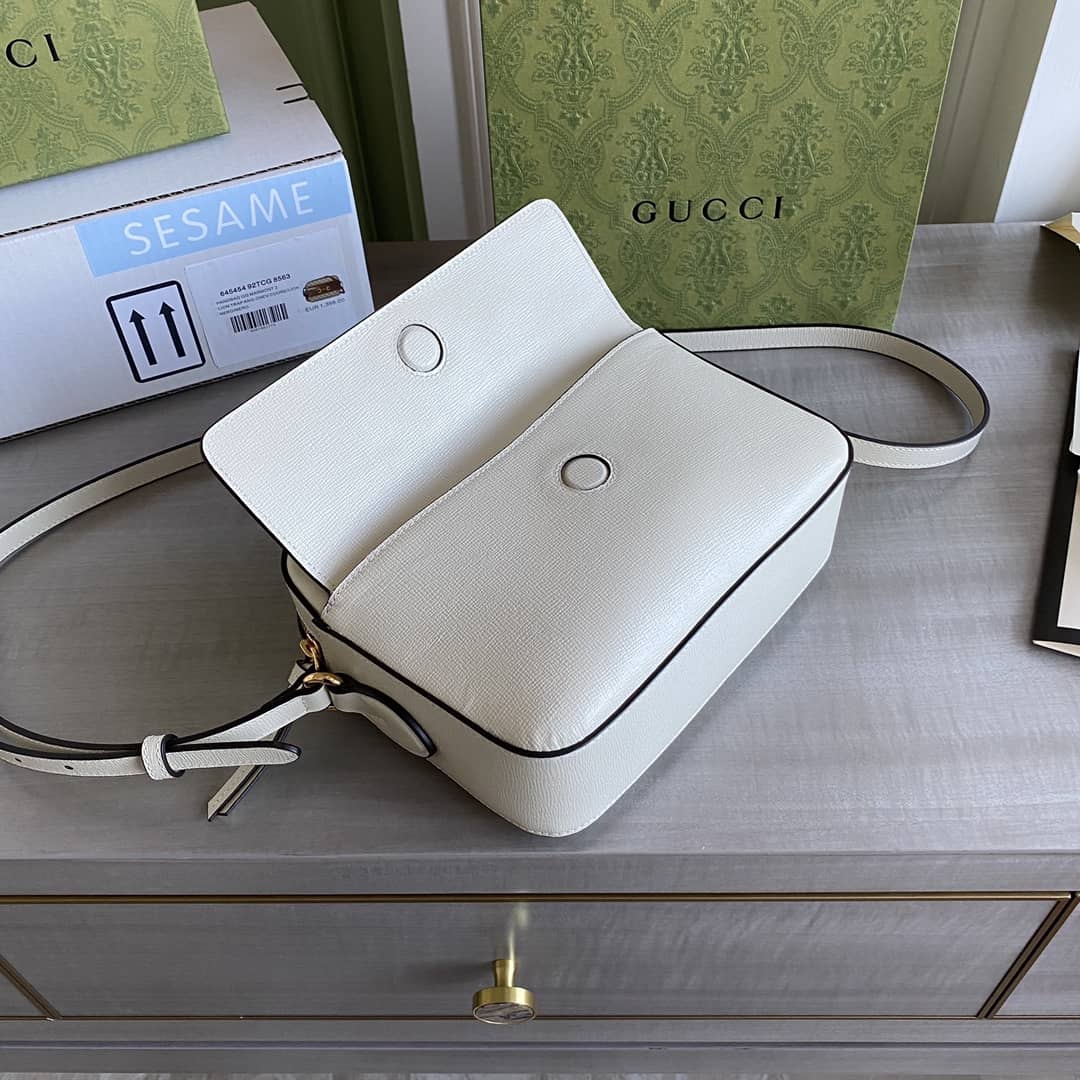 Gucci Horsebit 1955 GG Crossbody Bag Replica White 645454