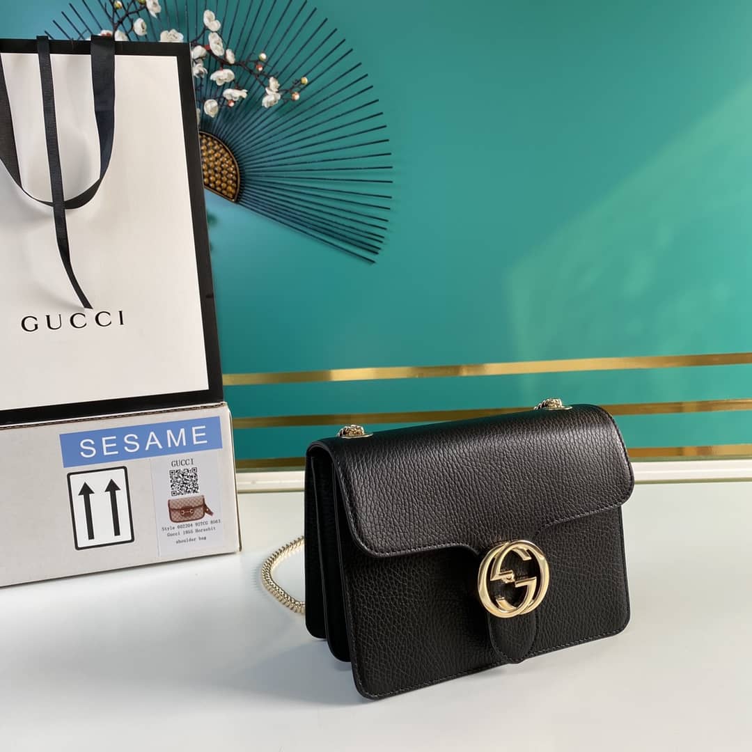 Gucci Interlocking Leather Chain Crossbody Bag Replica 510304