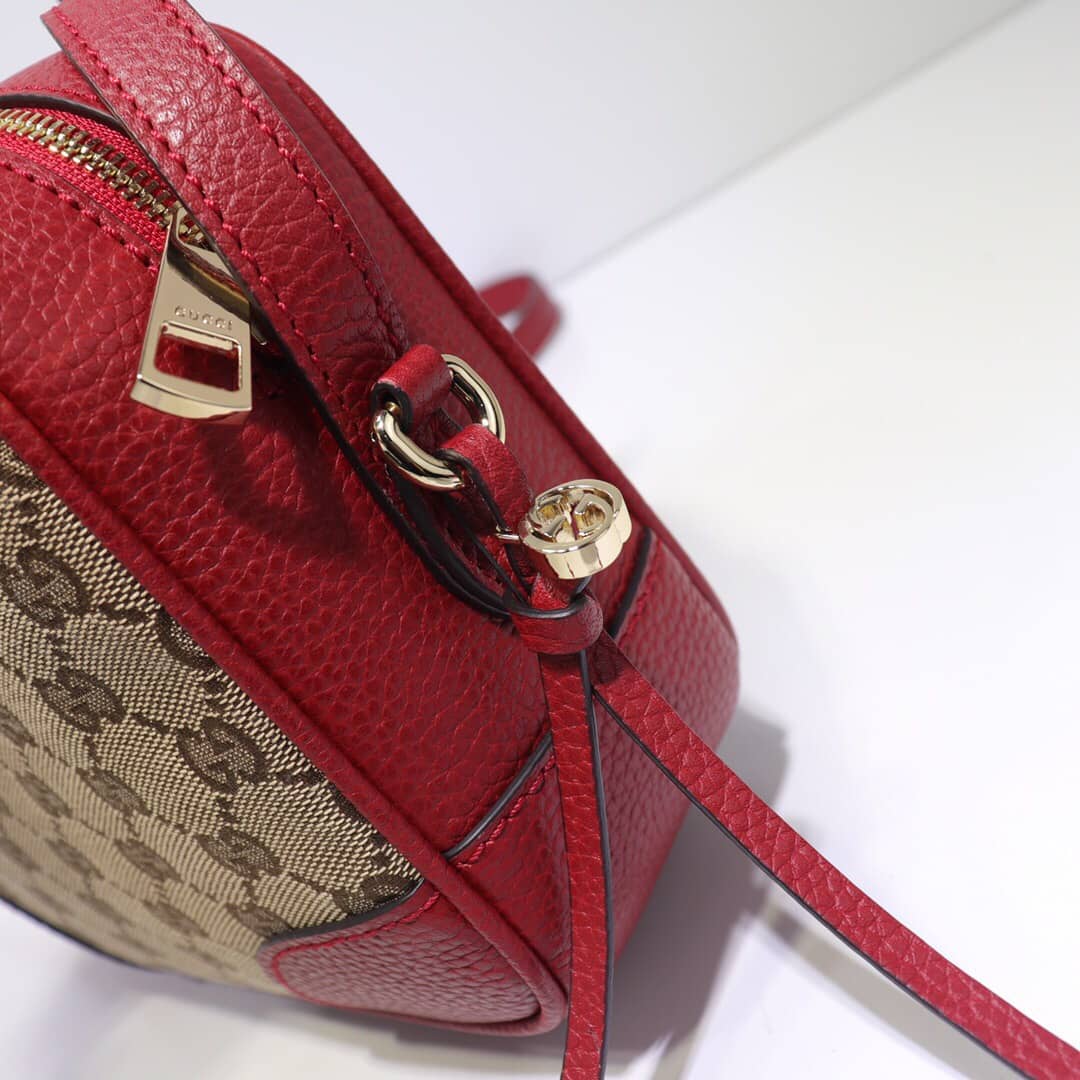 Gucci GG Canvas Messenger Bag Replica Red 449172
