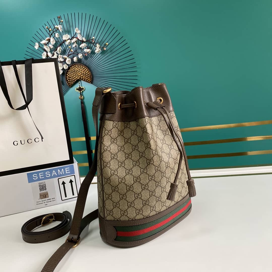 Gucci Ophidia GG Supreme Leather Bucket Bag Replica 540457