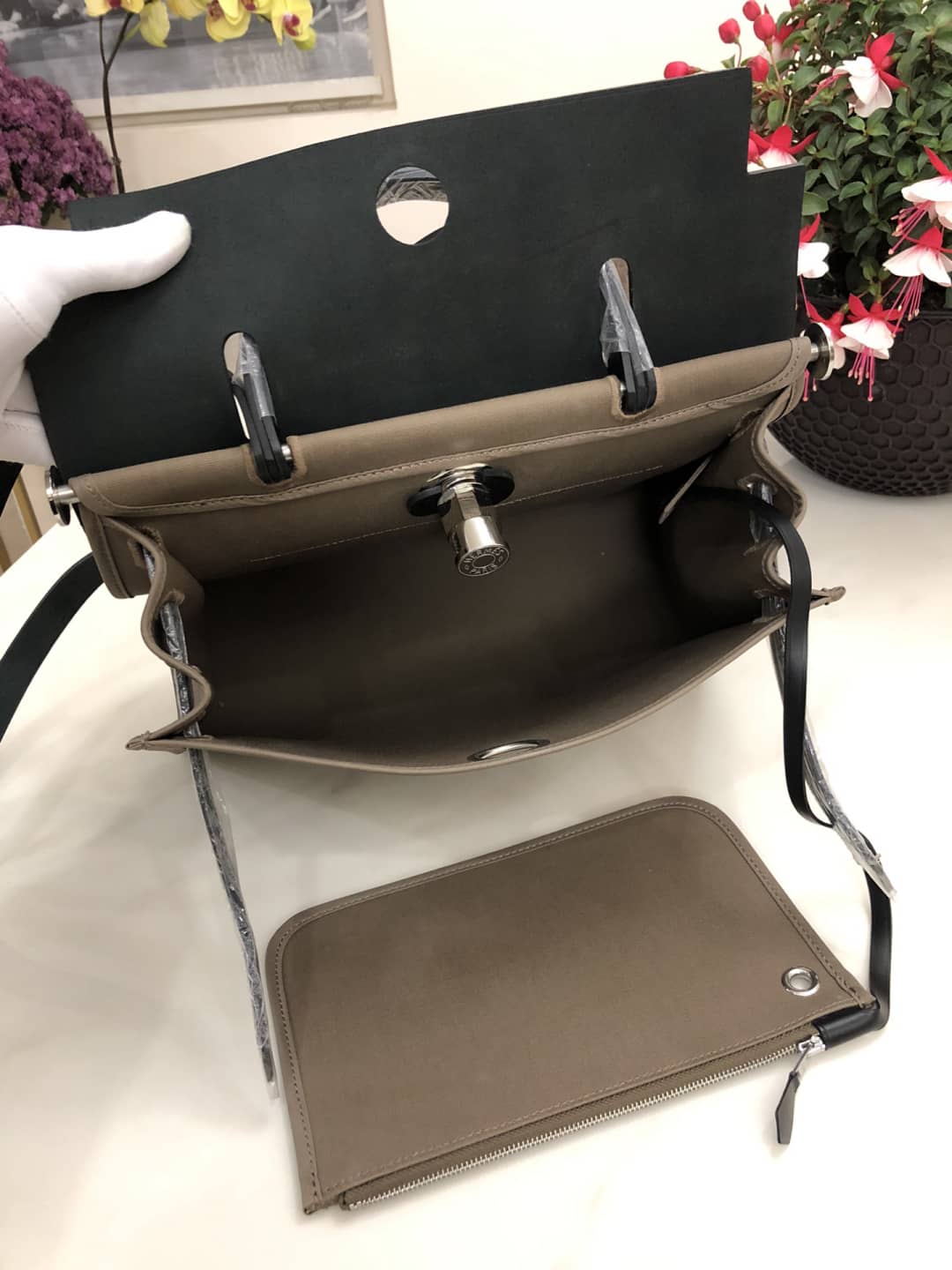 Hermes Bag Replica 31 Canvas Leather HerBag