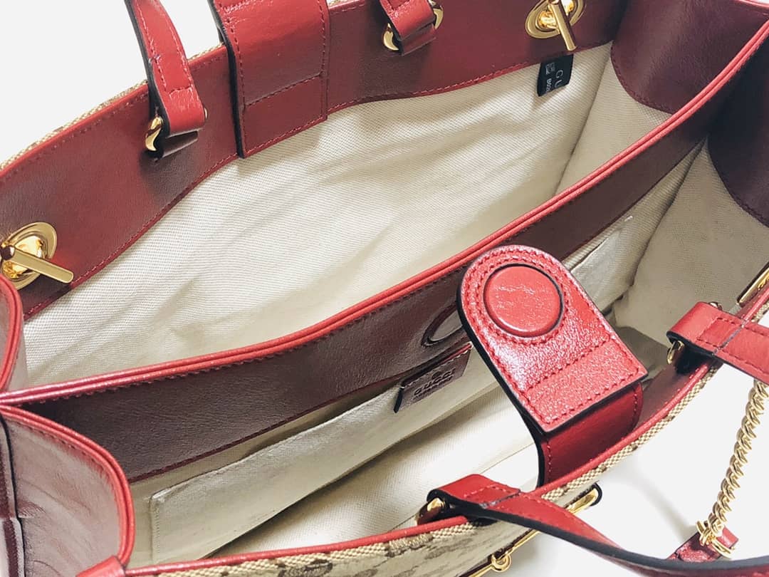 Gucci Horsebit 1955 Leather Tote Replica Red 621144