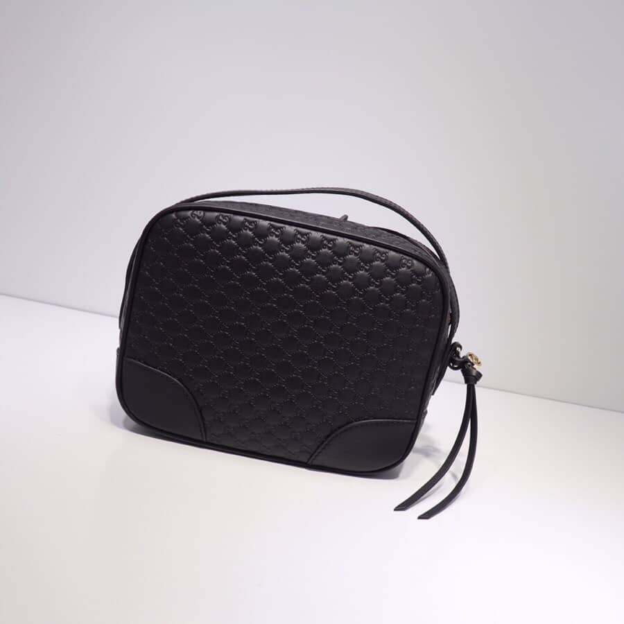 Gucci Bree Guccissima GG Leather Canvas Camera Bag Replica Black 449413