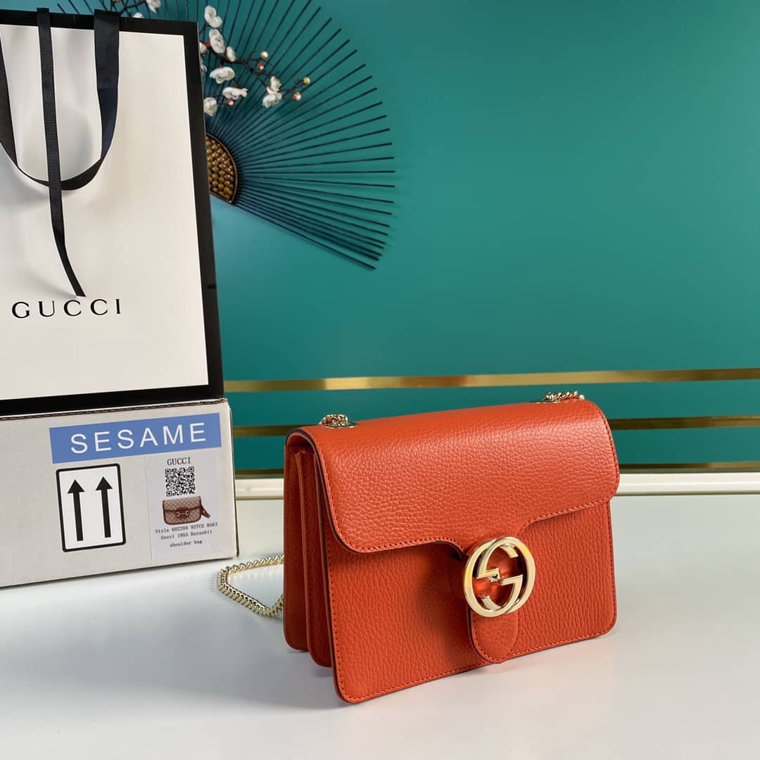 Gucci Interlocking Leather Chain Crossbody Bag Replica 510304