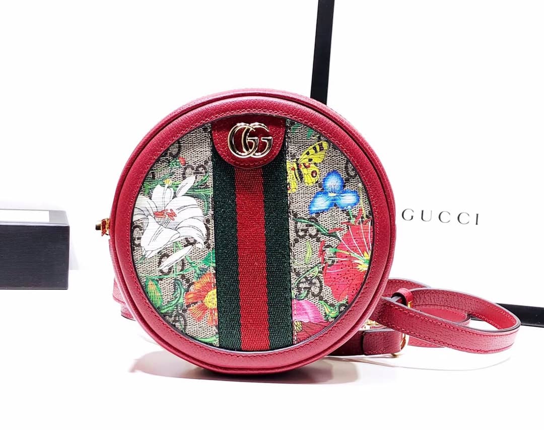 Gucci Ophidia GG Flora Mini Replica Backpack Red 598661