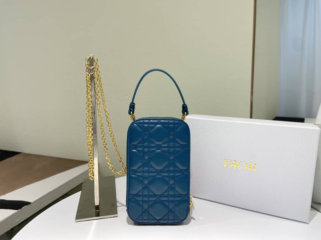Lady Dior Dupe Lambskin 18CM Phone Holder