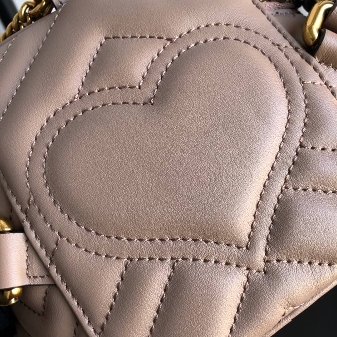 Gucci GG Marmont Matelesse Mini Round Replica Backpack Brown 598594