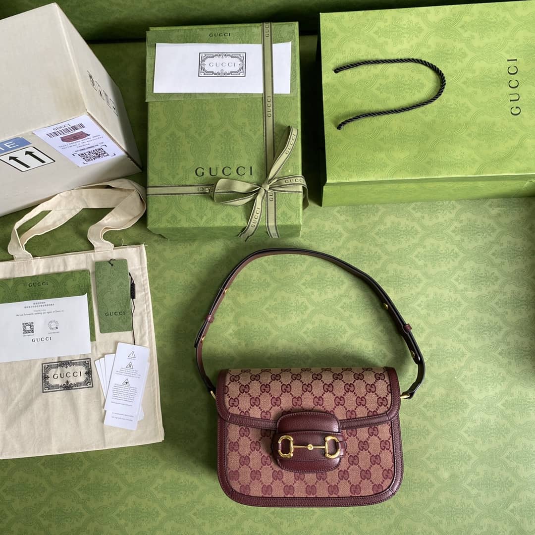 Gucci 1955 Horsebit Supreme Shoulder Bag Replica 602204