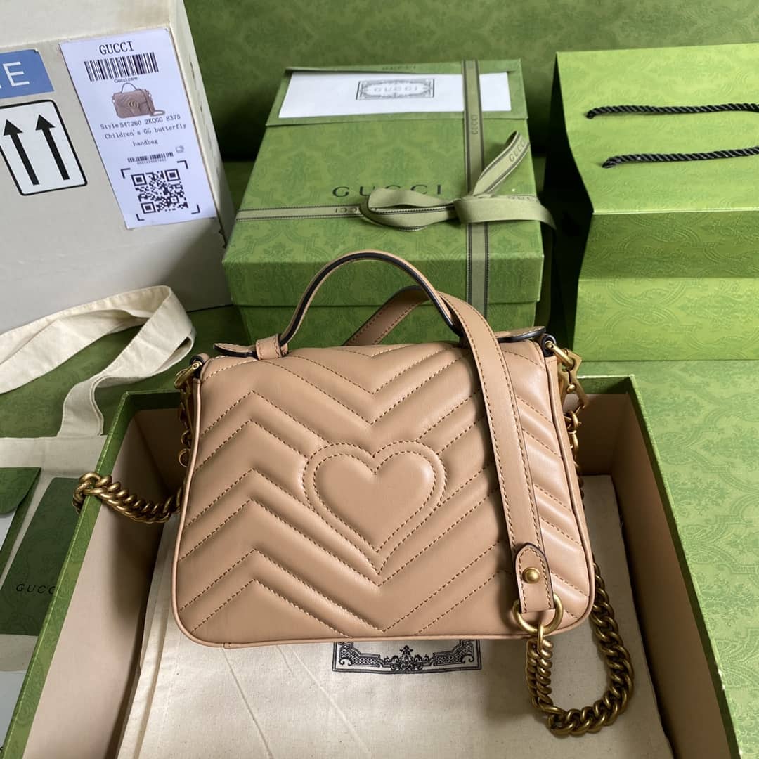 Gucci GG Marmont Mini Leather Top Handle Crossbody Bag 547260 Replica