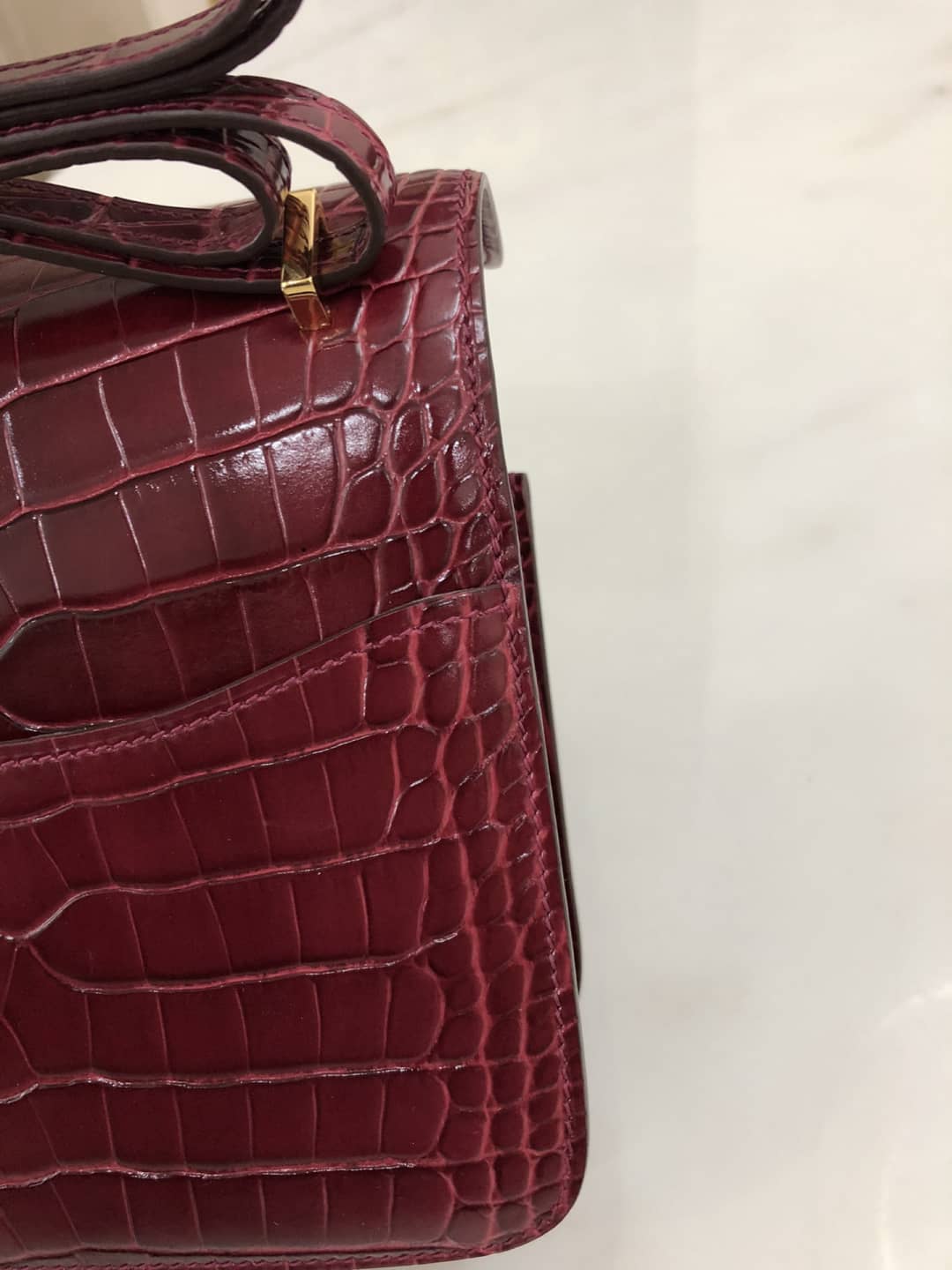 Hermes Replica Constance 18CM Crocodile Shiny Bag