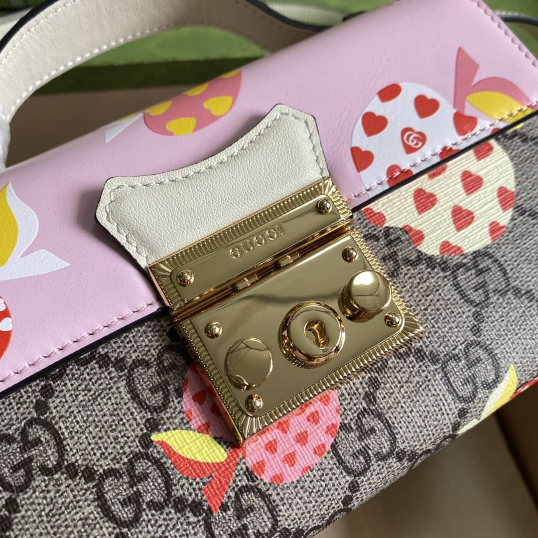 Gucci Padlock GG Supreme Canvas Top Handle Mini Bag Replica 652683