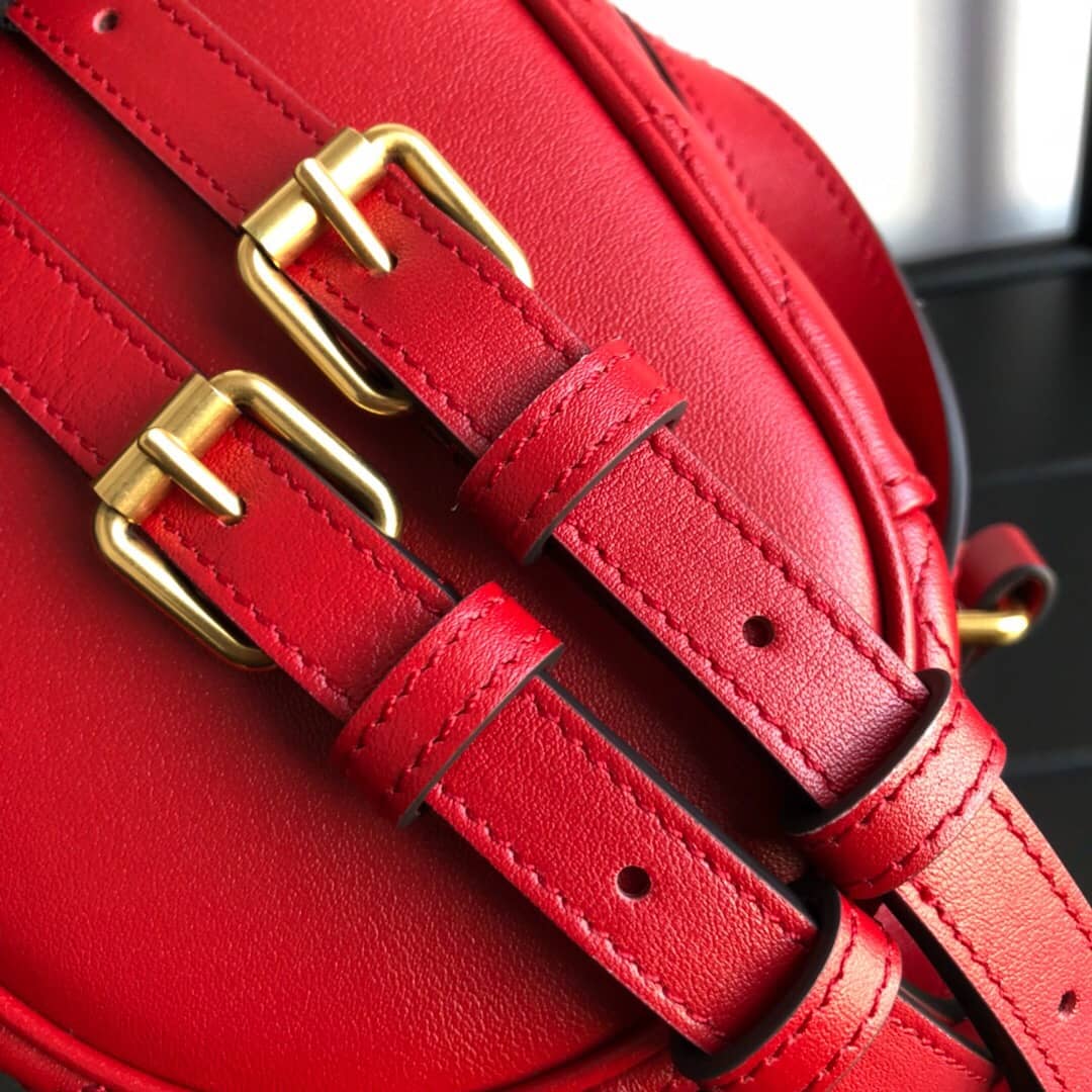 Gucci GG Marmont Matelesse Mini Round Replica Backpack Red 598594