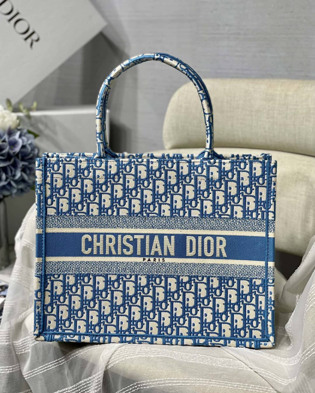 Christian Dior Tote Bag Dupe CD Book Embroidery