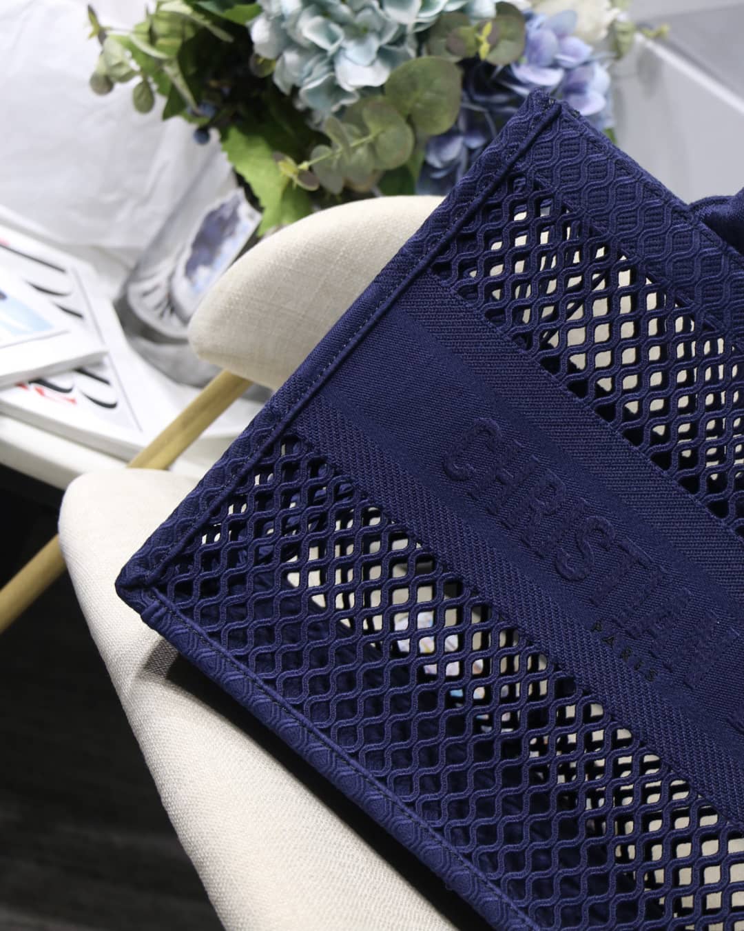 Christian Dior Mesh Book Tote Bag