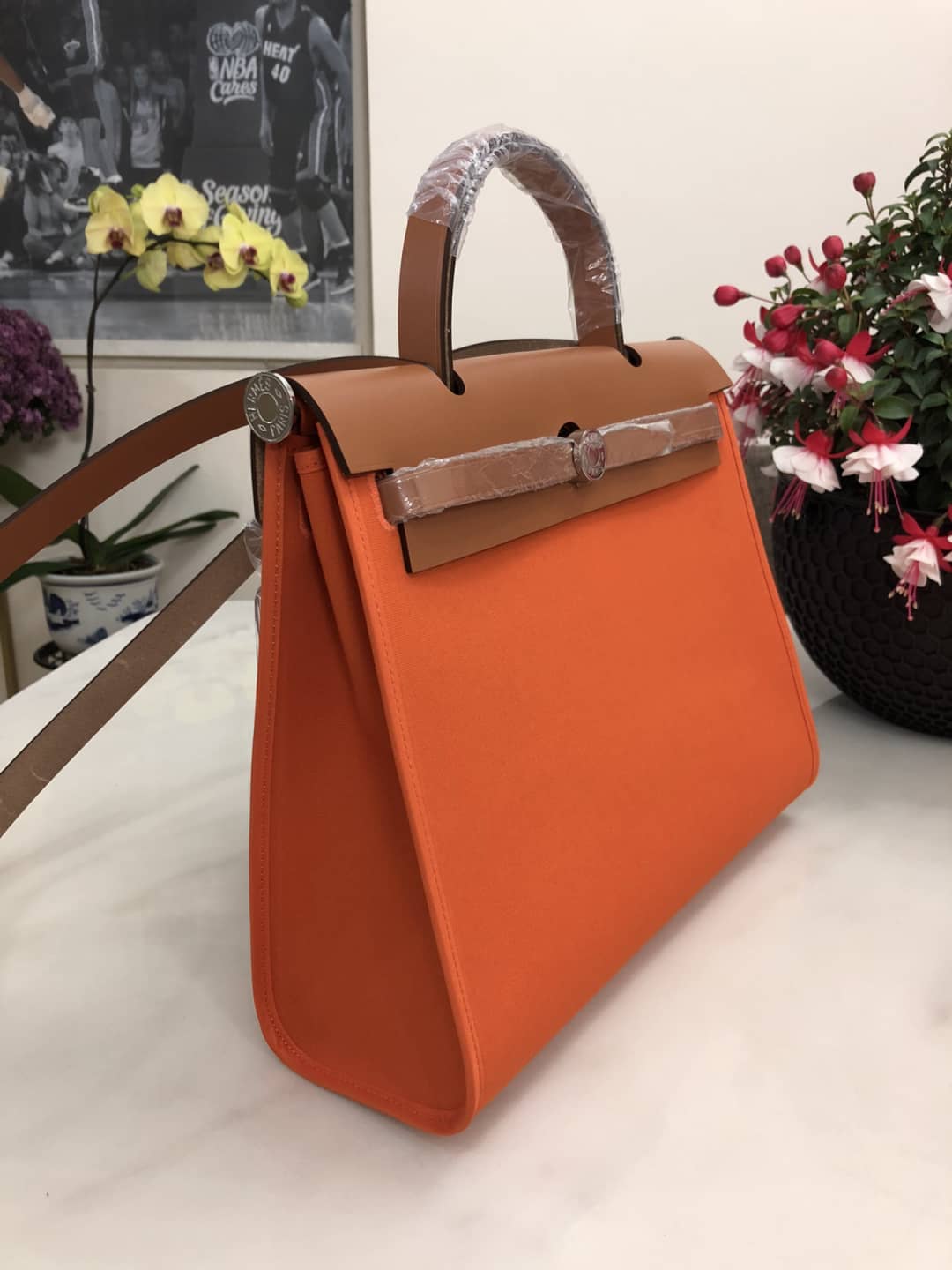 Hermes Bag Replica 31 Canvas Leather HerBag