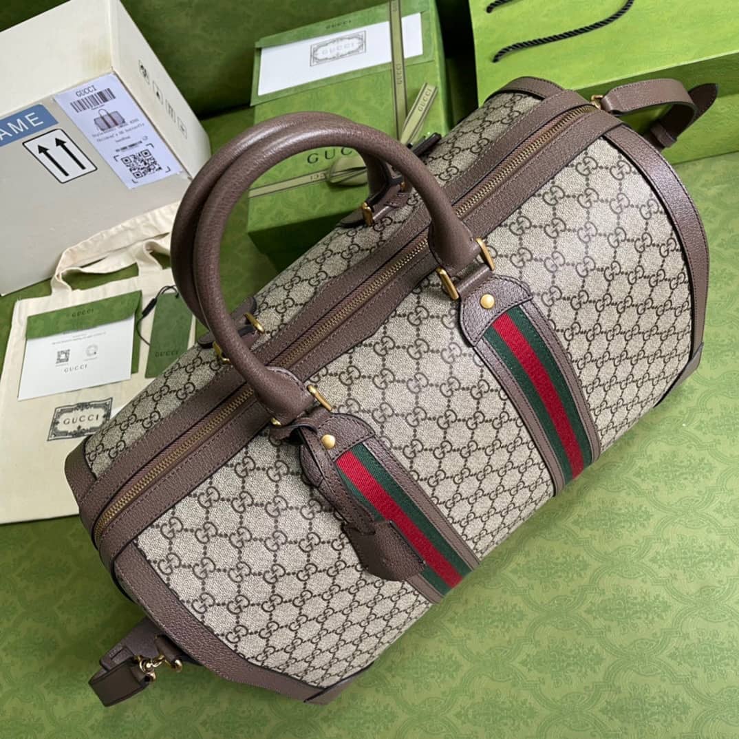 Gucci GG With Web Leather Duffle Bag 645021 Replica