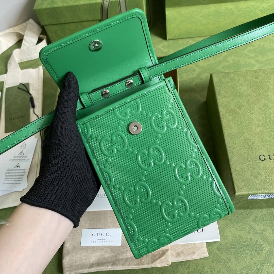 Gucci GG Embossed Mini Phone Bag Replica 625571