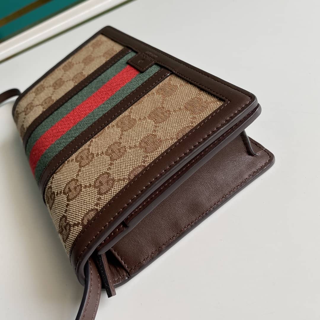Gucci GG Crossbody Bag Web Stripe Wallet Replica 409439