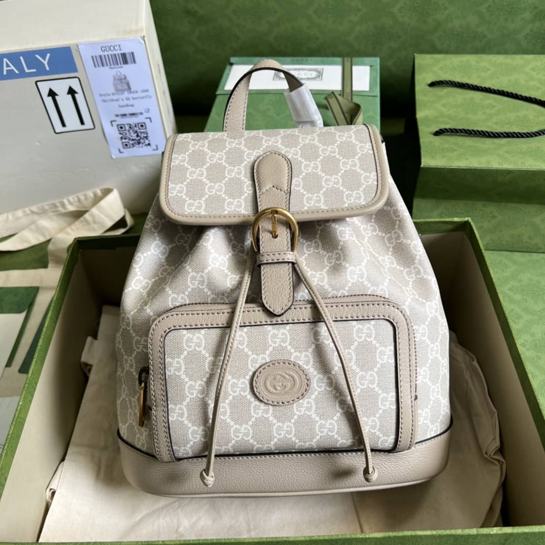 Gucci Backpack With Interlocking G White 674147 Replica
