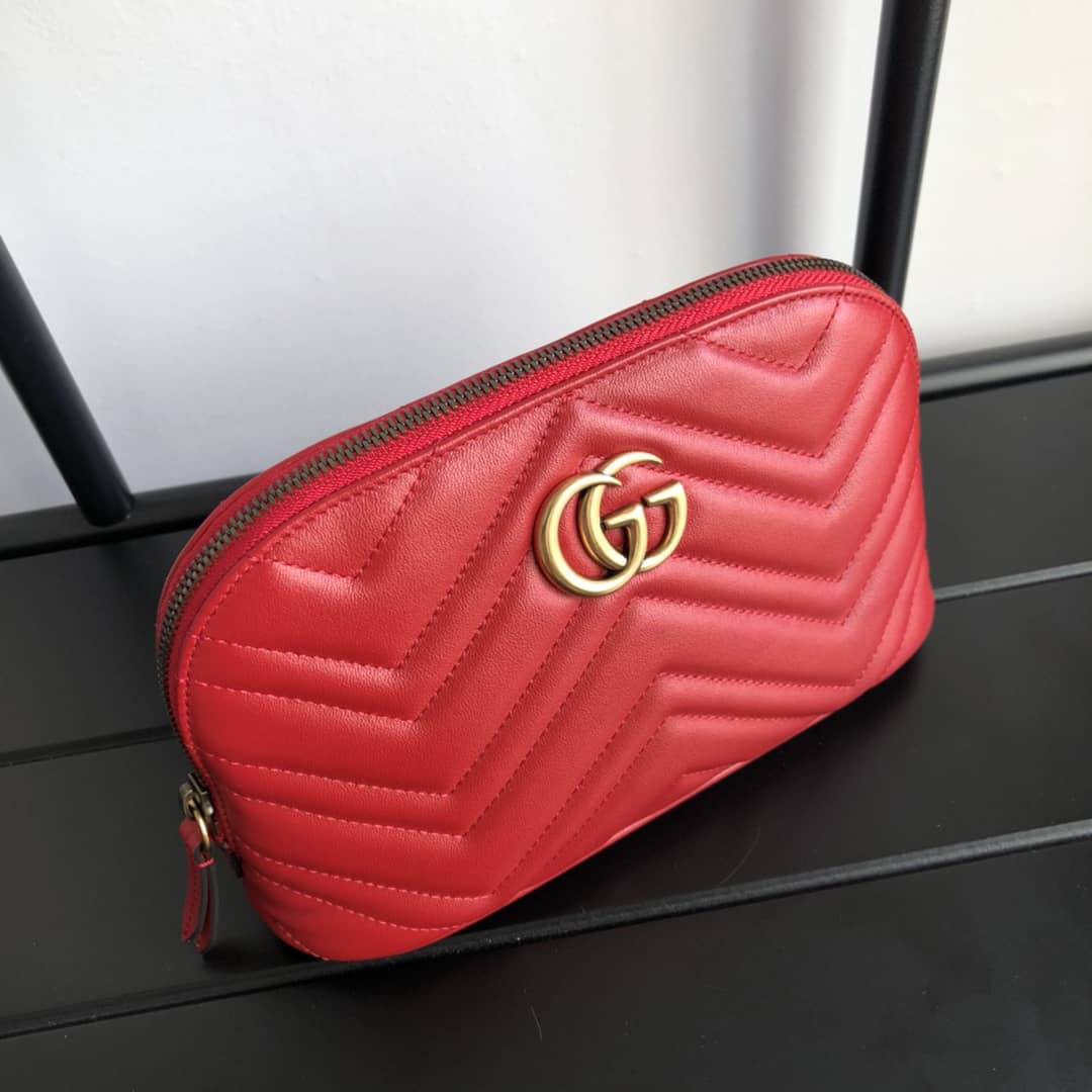 Gucci GG Marmont Quilted Vanity Bag Replica Red 625690